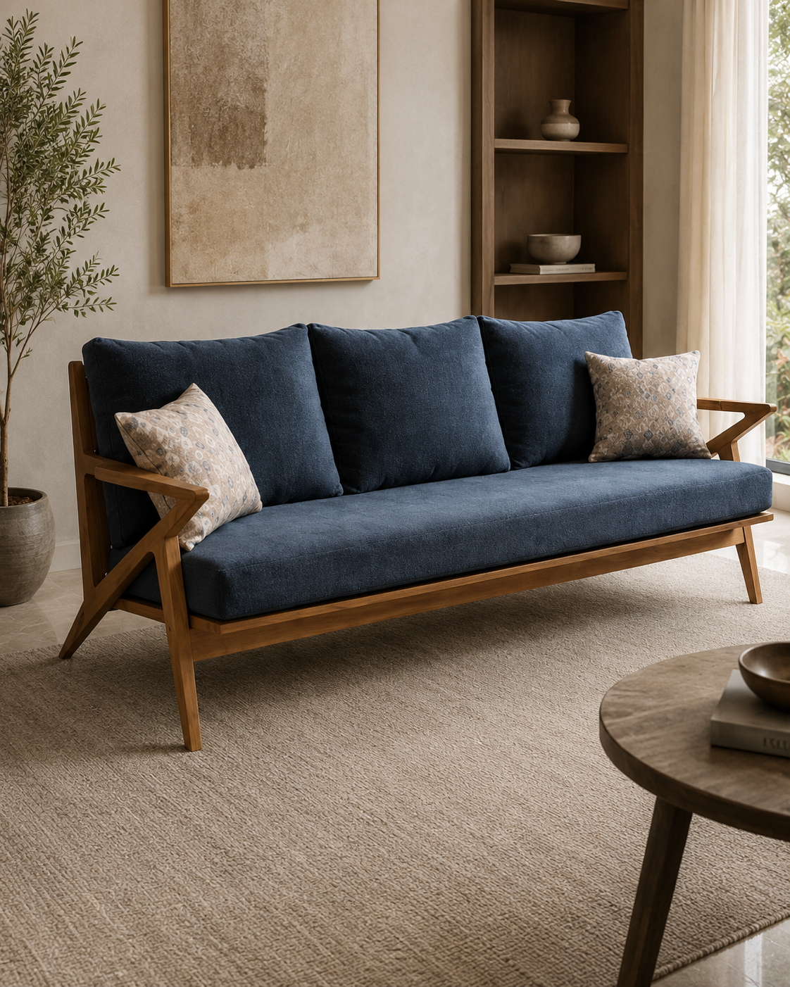 Signature blue sofa